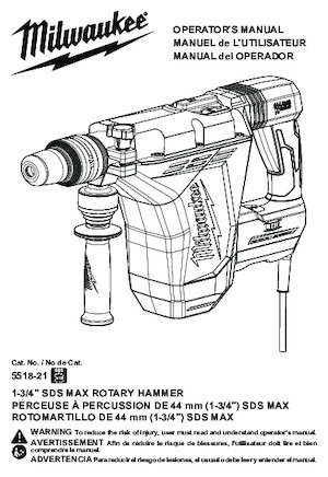 Marteaux rotatifs Milwaukee 5518-21