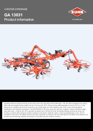Andaineurs rotatifs Kuhn GA 13031