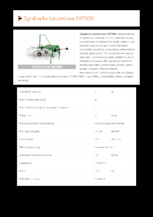 Andaineurs rotatifs Pronar ZKP 300 