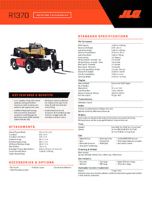 Chariot Élévateur avec châssis tounant JLG R1370 