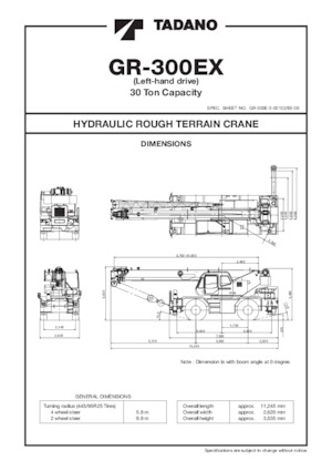Grues tous-terrains Tadano GR-300EX-3
