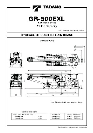Grues tous-terrains Tadano GR-500EXL