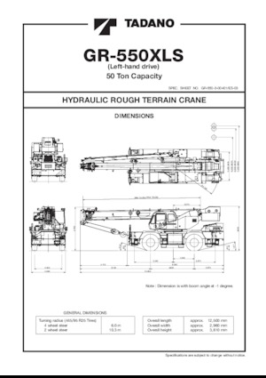Grues tous-terrains Tadano GR-550XLS