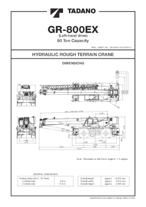Grues tous-terrains Tadano GR-800EX-3