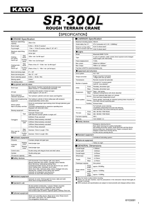 Grues tous-terrains Kato SR 300 L 4x4
