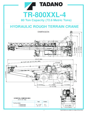 Grues tous-terrains Tadano TR-800XXL-4