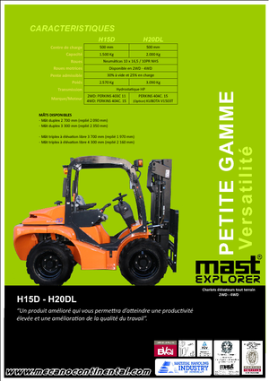 Chariots élévateurs tout terrain Mast Explorer H 20 DL