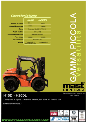 Chariots élévateurs tout terrain Mast Explorer H 20 DL