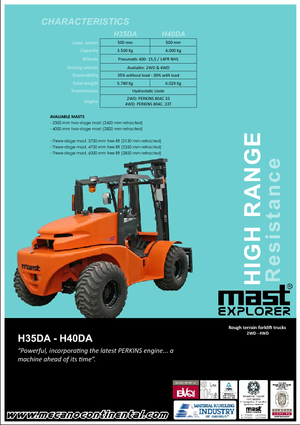 Chariots élévateurs tout terrain Mast Explorer H 35 DA