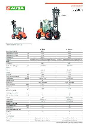 Chariots élévateurs tout terrain Ausa C 250 H