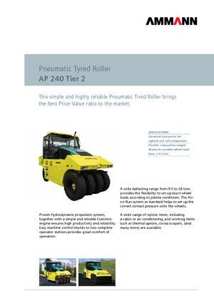 Rouleaux sur pneus Ammann AP 240 T2