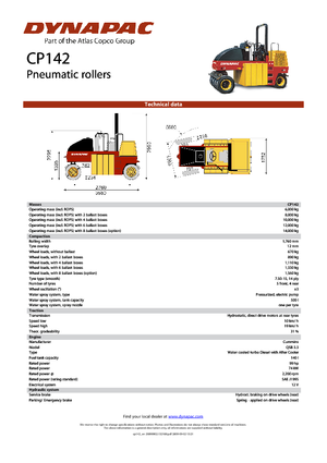 Rouleaux sur pneus Dynapac CP 142