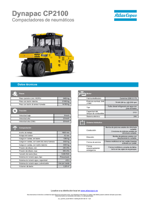 Rouleaux sur pneus Dynapac CP 2100