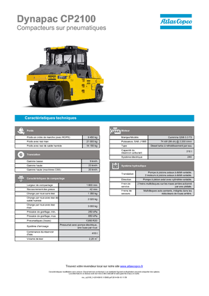 Rouleaux sur pneus Dynapac CP 2100