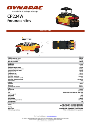 Rouleaux sur pneus Dynapac CP 224 W
