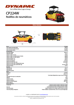 Rouleaux sur pneus Dynapac CP 224 W