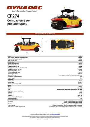 Rouleaux sur pneus Dynapac CP 274