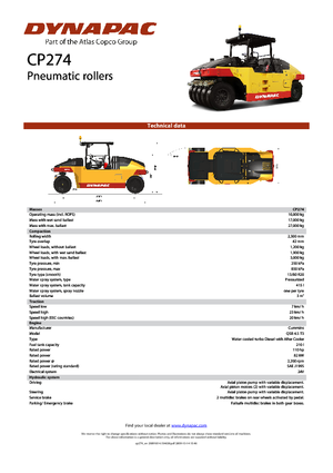 Rouleaux sur pneus Dynapac CP 274