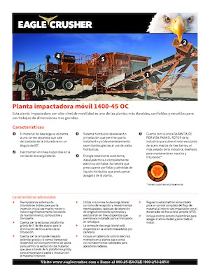 Concasseurs mobiles Eagle Crusher 1400-45 OC