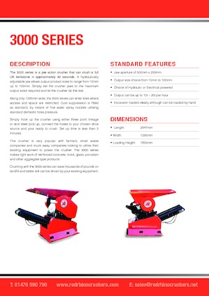 Concasseurs mobiles Red Rhino 3000 series