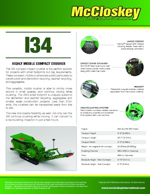 Concasseurs mobiles McCloskey I34R