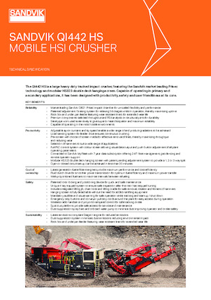 Concasseurs mobiles Sandvik QI442 HS