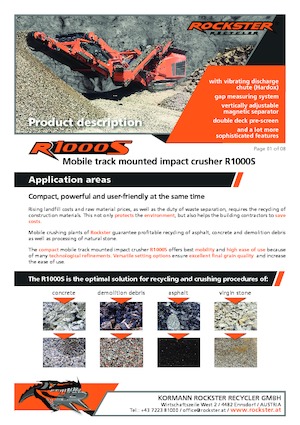 Concasseurs mobiles Rockster R1000S 