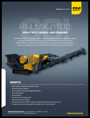 Concasseurs mobiles Rubble Master RM MXJ1100