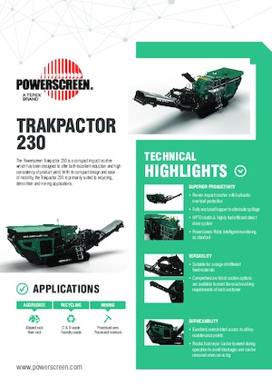 Concasseurs mobiles Powerscreen Trakpactor 230