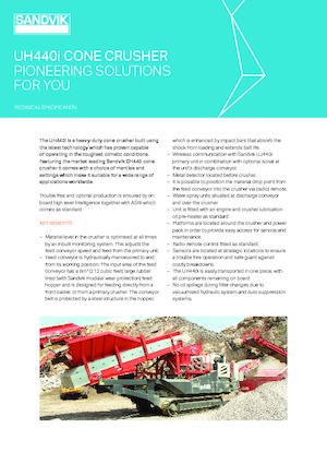 Concasseurs mobiles Sandvik UH440i