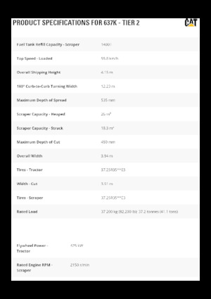 Scrapeurs Caterpillar 637K