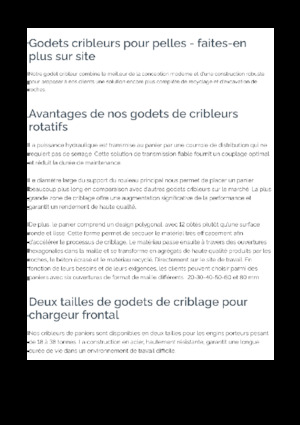 Godet Cribleur Epiroc BS 1600