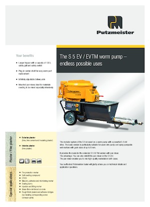 Pompes à vis sans fin Putzmeister S 5 EVTM