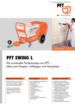 Pompes à vis sans fin PFT Swing L 400