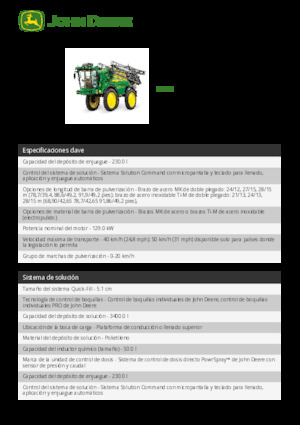 Pulverisateurs Automoteurs John Deere 332M