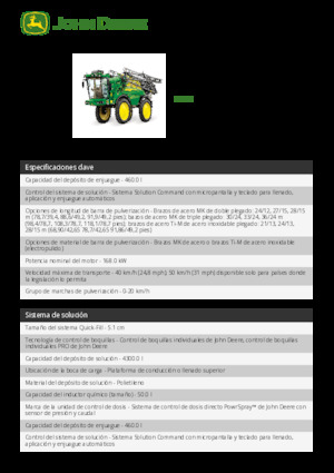 Pulverisateurs Automoteurs John Deere 340M