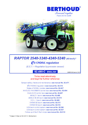 Pulverisateurs Automoteurs Berthoud RAPTOR 3240