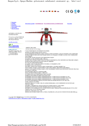 Pulverisateurs Automoteurs Bargam Airone 2000