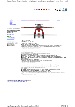 Pulverisateurs Automoteurs Bargam Airone 2000