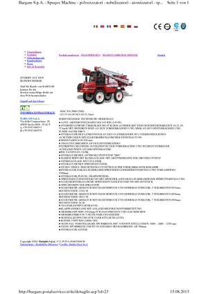 Pulverisateurs Automoteurs Bargam Mac 2000 ES C