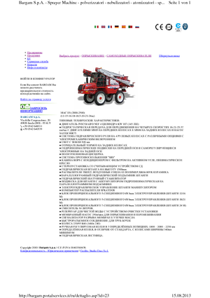 Pulverisateurs Automoteurs Bargam Mac 2000 ES C