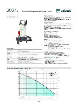 Pompes broyeurs Calpeda GQS 40-9