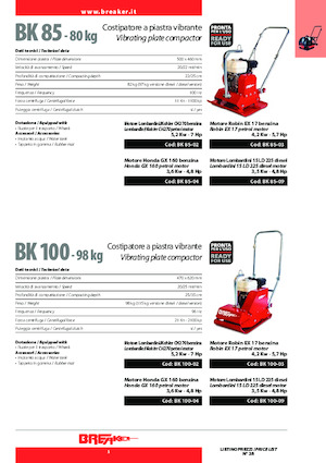 Plaques vibrantes unidirectionnelles Breaker BK 100-02