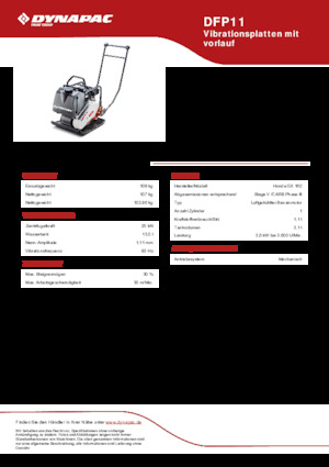 Plaques vibrantes unidirectionnelles Dynapac DFP11