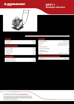 Plaques vibrantes unidirectionnelles Dynapac DFP11