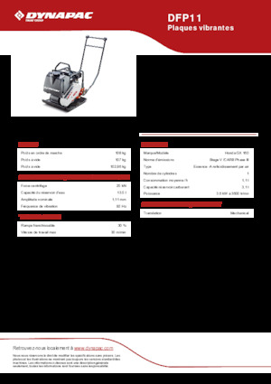 Plaques vibrantes unidirectionnelles Dynapac DFP11