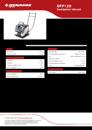 Plaques vibrantes unidirectionnelles Dynapac DFP12D
