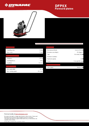 Plaques vibrantes unidirectionnelles Dynapac DFP5X