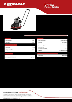 Plaques vibrantes unidirectionnelles Dynapac DFP5X