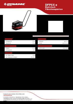 Plaques vibrantes unidirectionnelles Dynapac DFP5X e